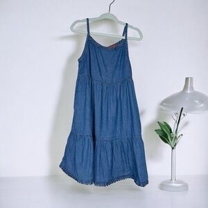 Joe Fresh Blue Sleeveless Spaghetti Strap Denim Sundress 4 Toddler Girl